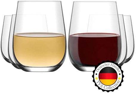 TYA I Longdrinkgläser, Wassergläser Spülmaschinenfest 590ml, 6er Set, BLEI FREI Trinkgläser Groß, Coktailgläser Wasserglas Groß Weingläser Pint Trinkglas Water Glasses Caipirinha Gläser