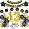deko 13. geburtstag Jungen mädchen,schwarz gold luftballon 13. geburtstag deko Junge ,gold Tortendeko 13. Happy Birthday girlande banner gold geburtstagsdeko 13 jahre ballon