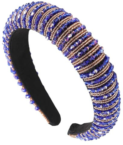 scicent Hair Bands for Women Rhinestone Headband Wide Padded Hairband Sparkle Diamond Head Band Crystal Bead Embellished Headbands for Women Girls 16424