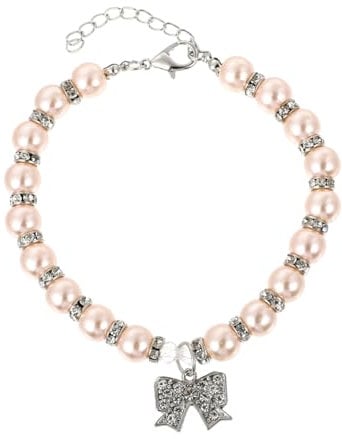 Housoutil Luxury Pet Necklace Dog Cat Puppy Pearl Collar Unique Jewelry for Special Occasions