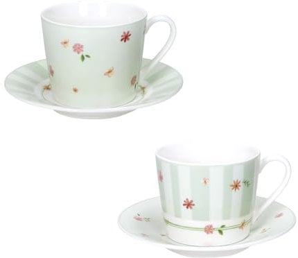 BRANDANI Polline Verde Set 2 Pezzi Tazza caffè 100ml Porcellana