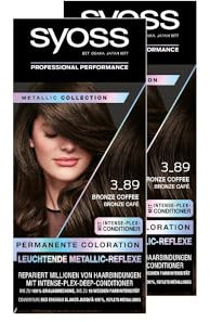SYOSS Color Coloration Metallic Collection 3–89 Bronze Coffee (2x 115 ml) permanente Coloration für leuchtende Metallic-Reflexe, für bis zu 100% Grauhaarabdeckung und bis zu 10 Wochen Farbintensität