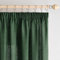 Woaboy Leinen Gardinen mit Kräuselband Vorhänge Wohnzimmer Leinenoptik Halbtransparent Stores Gardine Schlafzimmer Modern Schlaufengardinen 2er Set 140x245cm (BxH) Dunkelgrün