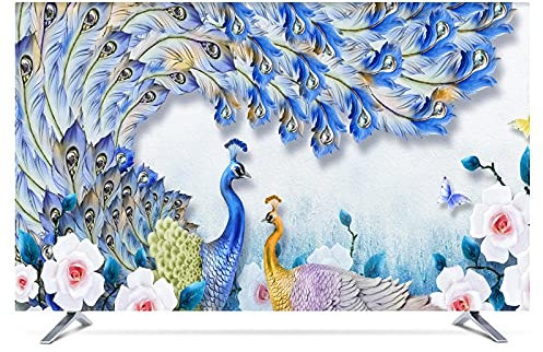 Housse de télévision extérieure, boîtier étanche TV extérieur 48,3 cm - 203,2 cm, 55,9 cm, couvercle de capot décoratif pour écran TV PC rideau fleur imperméable (couleur : A, taille : 165,1 cm)