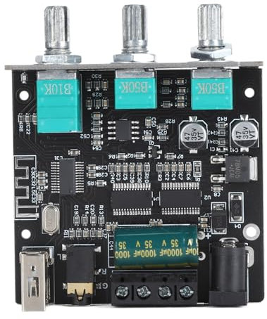 ZK 302T Bluetooth-Leistungsverstärkerplatine, 2.0-Kanal 30 W X 2, App-Funktion, DC 9V-24V Audio-Leistungsverstärkermodul mit Höhen- und Bassregelung