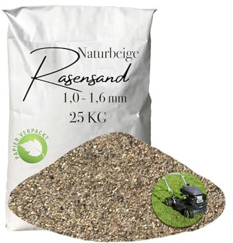 Rasensand 25kg Gartensand Quarzsand 1,0-1,6 mm für Rasenpflege papierverpackt