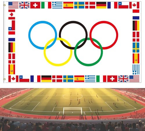 Drapeau olympique (anneaux olympiques)