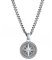 Kuzzoi Herren Silber Halskette Kompass Windrose (34mm) 925 Sterling Silber oxidiert Herrenkette mit Anhänger, Panzerkette Länge 60cm