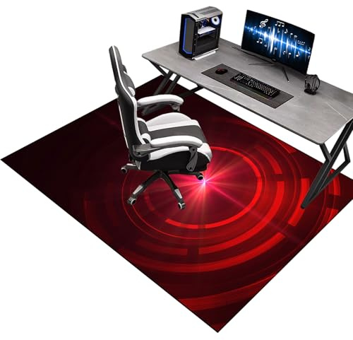 KQIEJUY Bodenschutzmatte Gaming, 90 x 130 cm Bodenschutzmatte Bürostuhl Teppich Unterlage, Gaming Teppich Stuhlunterlage, Computerstuhl Teppiche, Bürostuhl Unterlage für Stühle Hohe Dichte Anti-Silp