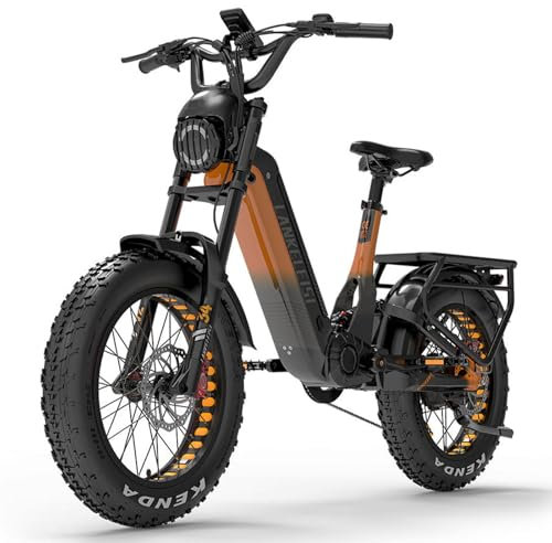 LANKELEISI RX800 Plus E Bike 20 Zoll Elektrofahrräder für Herren und Damen, Vollfederung E-Fahrrad mit 48V 20Ah Wechselakku, 7 Gang Fatbike, Reichweite bis zu 150 Km
