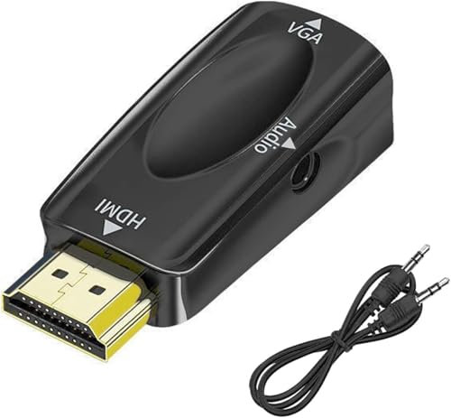 SZJUNXIAO HDMI auf VGA Adapter mit Audio, HDMI auf VGA Konverter, Kompatibel mit Laptop, Desktop, Monitor, Projektor