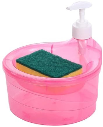 Soap Dispenser And Scrubber Holder,2 In 1 Kitchen Dishwasher Soap Dispenser Dish Soap Dispenser Double Layer Soap Dispenser For Bathroom Accessories,Countertop Dish Washing Soap Dispenser