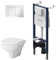 Komplettes Set - Vorwandelement inkl. Betätigungsplatte II90201 + Hänge-WC Flash CTA1700SC FlashClean + WC-Sitz mit Soft-Close-Absenkautomatik, AM.PM Prime Fit IIS90201.TA1700