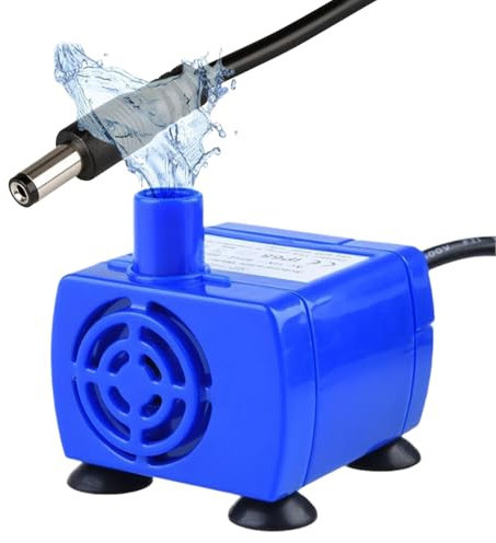 Katzenbrunnen Pumpe, Ersatzpumpe Katzenbrunnen, 12V Haustier Wasserpumpe, 1.6L Pumpe für Katzen Trinkbrunnen, Ersatzpumpe Trinkbrunnenpumpe, Super Stille Elektrische Wasserpumpe mit 1,8M Kabel