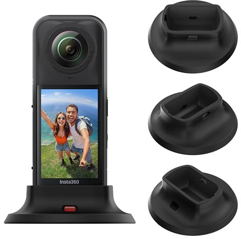 FloraVigo für Insta 360 X5 Halterung für Insta360 X5 Zubehör, Fester Insta 360 X5-Ständer aus Silikon, Stabiler Schreibtisch, rutschfest und sturzsicher,Klebende Rückseite (X5-Round)