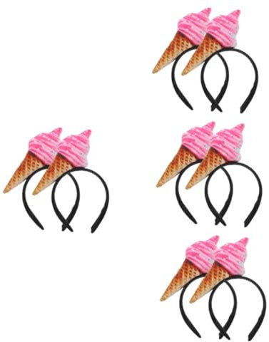 Homoyoyo Eiscreme Stirnband Set – 2 Lustige Eistüten Haarreifen Für Erwachsene - Perfekte Kopfbedeckung Für Desserts - Partys Und Kostüme Ideal Als Witziges Accessoire Für