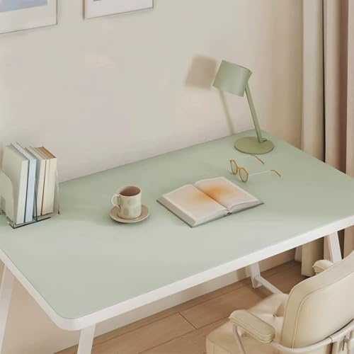 Schreibtischunterlage, groß, rutschfest, wasserdicht, PU-Leder, Tischschutz, Arbeits-Schreib-Spiel-Unterlage für Büro, Zuhause, Computer, Laptop, schmutzabweisende Schreibtischunterlage (Grün, 80 x 50