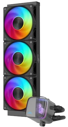 SAMA L70 360mm ARGB CPU Liquid Cooler,CPU PC AIO Water Cooler,Chamfered Infinity Mirror,High-Performance Ceramic Pump,With 28mm Hydraulic Bearing Fans,Intel LGA 1851/1700/1200/115X&AMD AM5/AM4,Black