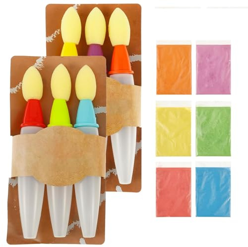 DIY Kinder Basteln Scrapbooking Pinsel, 6pcs Sortierte Farbkreidekreide Pinsel,Kinder-Kreidefarben-Kunstspielzeug-Set, Wasser In Den Pinsels Geben Und Waschbar Verwenden