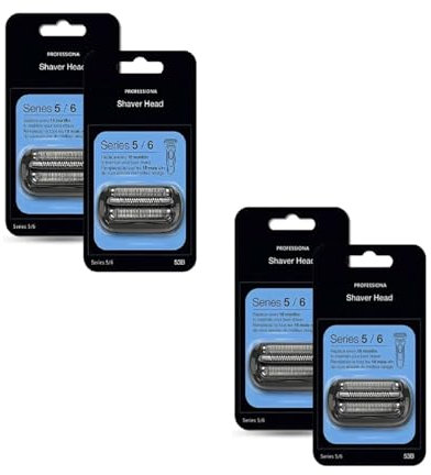 53B Ersatz-Scherfolienkopf, Kompatibel Mit Braun, Series 5 & 6 Rasierer 5018s 5020s 5031s 5050cs 6020s 6072cc 6075cc 6072cc 6090cc 5035s(4pcs)