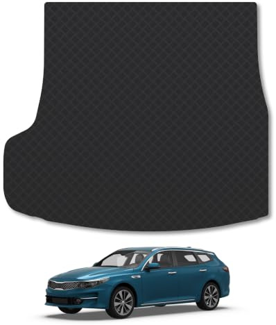 Fits Kia Optima (2015-2019) [Estate] 3mm Rubber Boot Mat | Tailored Fit Durable Boot Liner Full Coverage Protection Waterproof Accessories Easy Clean Anti Slip Made in the UK