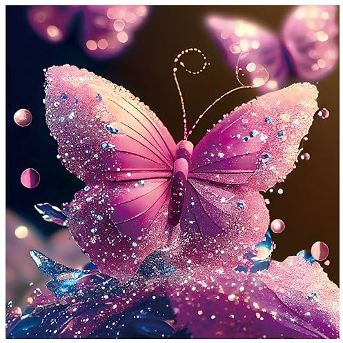 CREAFOMIFE 1024 Teile Puzzle für Erwachsene, schwierig & herausfordernd, großes Puzzle, Geschenk für Erwachsene Puzzle-Liebhaber, Roter Schmetterling (61 x 61 cm)