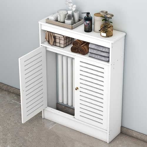 Cache-radiateur en bois avec étagères ouvertes, étagère de rangement latérale moderne pour la maison, le bureau, housse de chauffage décorative, organisateur de rangement autoportant, 80 x 90 x 25 cm