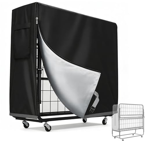 Klappbettdecke Aufbewahrungstasche, 99x38x114cm Aufbewahrungstasche für Gästebetten, 420D Oxford Klappbettdecke Wasserdicht Schutzabdeckung, Tagesdecke für Gästebett, Aufbewahrungshülle, Schwarz