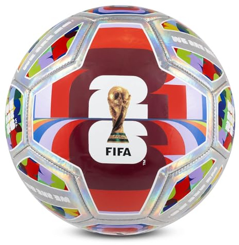 Hy-Pro Officially Licensed FIFA World Cup 2026 Size 5 Laser PVC Spectrum Football - Training Ball with Trophy Design & Host Nations Graphics, Football Gifts for Boys - FIFA World Cup 2026 Design