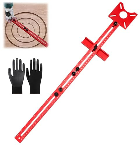 4 in 1 Router Milling Groove Bracket Metric MM, Aluminum Alloy Router Circle Cutting Jig, Multifunctional Adjustable Router Jig Tool for Woodworking (Extended)