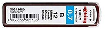 rOtring Lead Refills Hi-Polymer for Fine Mechanical Pencils 0.70mm B (12 Leads)