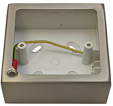 G&H 709SS 1 Gang Brushed Steel Surface Mounted Single 30mm Pattress Box