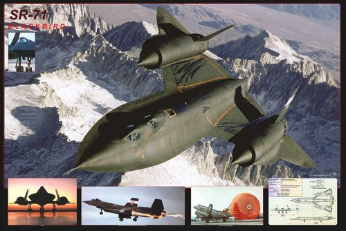 empireposter Educational - Bildung - Poster - Airplane - SR-71 Blackbird Flugzeug + Ü-Poster