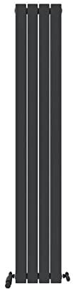 iBathUK Apex Tall Vertical Radiator, Double Flat Panel Radiators, 1800x300mm Slim Radiator, Wall Mounted for Bathroom,Kitchen,Living Room- Anthracite