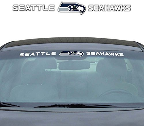 FANMATS Unisex-Erwachsene Seattle Seahawks Windschutzscheiben-Aufkleber, Grün, 3.25 x 34