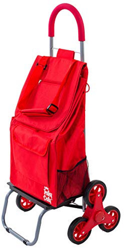 dbest products Trolley Dolly Treppensteiger, rot Lebensmittels faltbar Warenkorb Apartment Wohnungs
