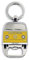 BRISA VW Collection - Volkswagen Portachiavi Vintage in Metallo con apribottiglie/cavatappi, per Chiavi/Zaino/Borsa, Camper T2 Bus Design (Fronte Bus/Arancione)