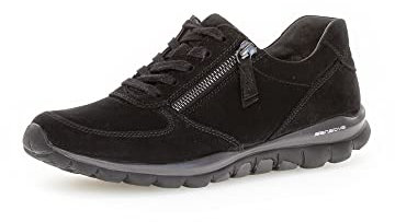 Gabor Damen 96.968,Frauen Halbschuh,Sportschuh,Schnürschuh,Low-Top,Blockabsatz 2cm,Einlegesohle,0 Weite (Normal),schwarz,UK 5