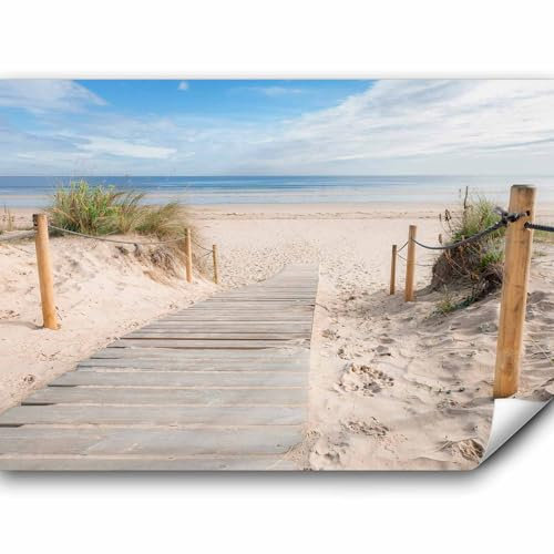 murando Fototapete selbstklebend Strand und Meer 343x256cm Foto Tapete Tapetenfolie Möbelfolie Wandverkleidung Wandtapete Motivtapeten Bildtapete Wohnzimmer 3d Effekt Modern Landschaft Natur