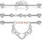 Mayhoop 3stk Industrial Piercing Bars Chirurgenstahl mit CZ Stein 1.6mmx38mm Stab Ohr Piercing Barbell