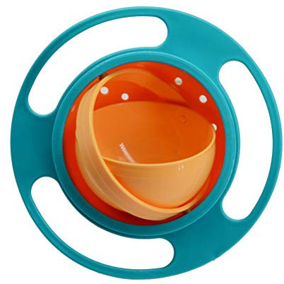 BASOYO Adorable bol rotatif à 360° pour bébé avec couvercle - Pour enfants et tout-petits, Couleur Assortie