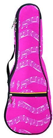Sac pour ukulélé, étui pour ukulélé 21 Étui pour Notes de Musique Oxford étanche Sac à Dos à bandoulière Simple avec Bretelles réglables (Pink)