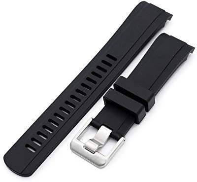 22mm Crafter Blue CB10 Schwarz Gummi Curved Lug Uhrenarmband für Seiko SKX007