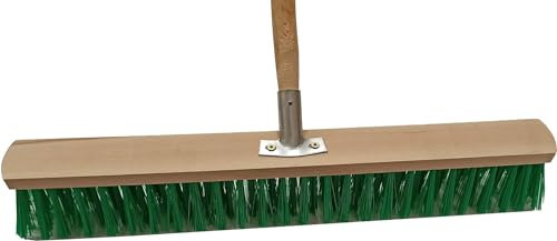 Straßenbesen Gartenbesen 30cm 40cm 50cm 60cm mit Holzstiel 130cm Elastonborsten Straße Boden (mit Holzgriff, 50cm)