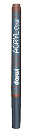 DARWI - DA0220014805C - Un Marqueur Pointe Fine 1 MM - Peinture Acrylique Opaque - Brun foncé - 3 ML - Multi-surfaces - Loisirs Créatifs - Activité Manuelle - Bricolage - DARWI ACRYL OPAK
