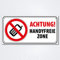Warnschild rechteckig HANDYFREIE ZONE 25 x 12,5 cm | Hinweisschild aus Alu-Dibond hier kein Handy/Smartphone | für Innen- und Außenbereich Mobilfunk verboten