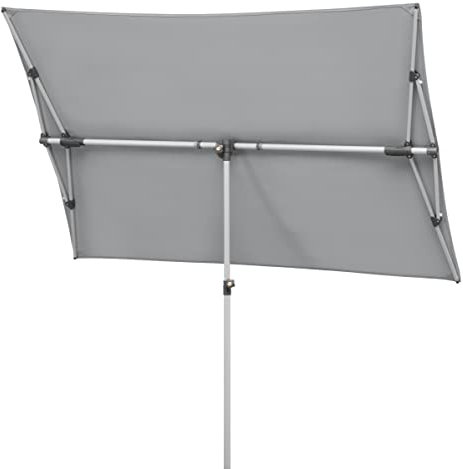 Schneider Sonnenschirm Novara, silbergrau, 190 x 140 cm rechteckig, 758-14, Gestell Alu/Stahl, Bespannung Polyester, 5 kg