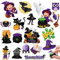 Halloween Dicke Gel Kleben Folien Halloween Fensteraufkleber mit Kürbis Hexen Fledermaus Katzen Trick or Treat Gel Sticker Folien Fenster Dekoration für Erwachsene Haus (Hexen Stil)