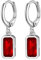 Suplight 925 Sterling Silber Januar Birthstone Hoop Dangle Ohrringe Smaragd Cut erstellt Granat rot Tropfen Ohrringe für Frauen baumeln