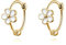 Reffeer 925 Sterling Silber Gänseblümchen-Creolen für Damen, kleine Huggie-Ohrringe, Blumen-Ohrringe, Creolen (B-18K Gold Plated)